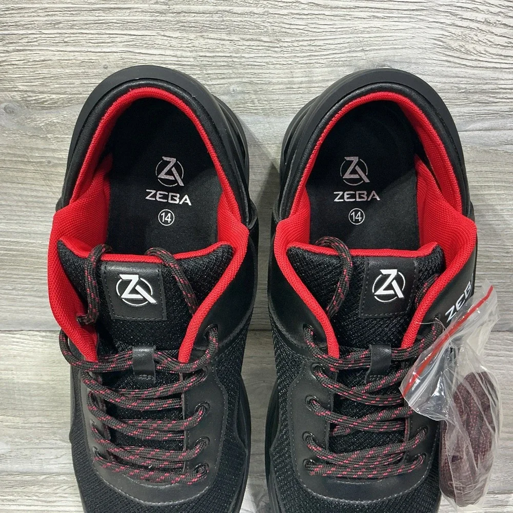 NEW Zeba Mens Sneakers Size 14 M Hands Free Comfort Walking Shoes Black Red